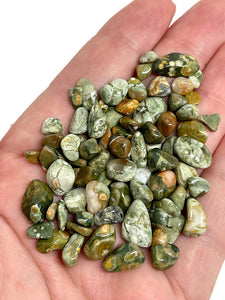 Tumbled Rhyolite Rainforest Jasper Crystal Chips (100g)