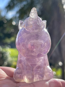Hand Crafted Purple Amethyst Crystal Resin Unicorn