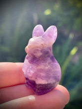 Load image into Gallery viewer, Purple Fluorite Crystal Bunny Rabbit Carving