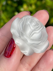 Carved Cats Eye Crystal Rose