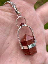 Load image into Gallery viewer, Premium Quality Herkimer Shaped Red Jasper with Garnet Divination Pendulum