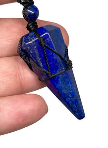 Sweater Length Lapis Lazuli Pendulum Necklace
