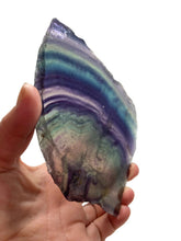 Load image into Gallery viewer, Multicoloured Rainbow Fluorite Crystal Butterfly Fairy Wing Polished Slice