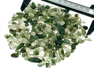 Tumbled Rutilated Green Tourmaline in Quartz Crystal Chips #2 (100g)