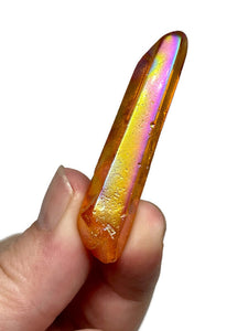 Orange Flame Aura Quartz Crystal Points - 50 grams lot
