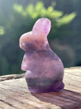 Load image into Gallery viewer, Purple Fluorite Crystal Bunny Rabbit Carving