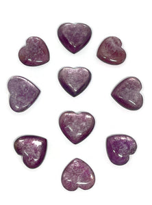 Premium Quality Purple Lepidolite Mica Flat Back Heart