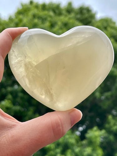 8.7 Cm Lemon Quartz Crystal Puffy Heart