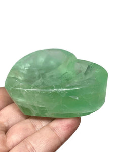 Pretty Green Fluorite Crystal Heart Shaped Decorative Dish