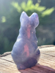 Hand Carved Blue Aventurine Crystal Bunny Rabbit