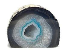 Load image into Gallery viewer, Large Sparkling Teal Blue Agate Druze Geode Cave