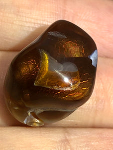 One (1) Tumbled Mexican Fire Agate Specimen