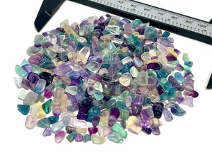 Tumbled Rainbow Fluorite Crystal Chips #2 (100g)