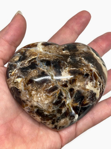 Large Madagascar Black Opal Heart