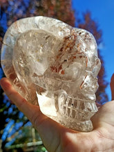 Load image into Gallery viewer, Hand Carved Rutilated Smokey Quartz Crystal Horned Skull