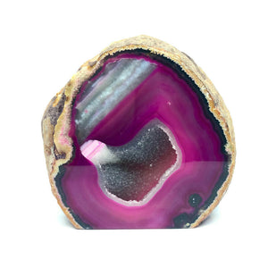 Large 13.6 Cm Pink Agate Druze Geode Cave