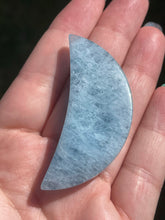 Load image into Gallery viewer, Aquamarine Crystal Crescent Moon Carving #2