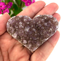 Load image into Gallery viewer, One (1) Rainbow Druzy Amethyst Heart