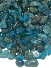 Load image into Gallery viewer, Tumbled Neon Blue Apatite Crystal Chips (100g)