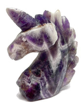 Load image into Gallery viewer, Chevron Dream Amethyst Unicorn Carving