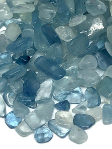 Tumbled A Grade Aquamarine Crystal Chips (100g)