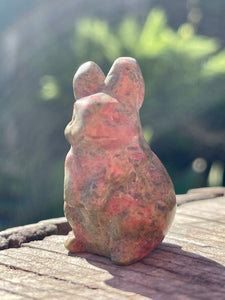 Hand Carved Unakite Crystal Bunny Rabbit