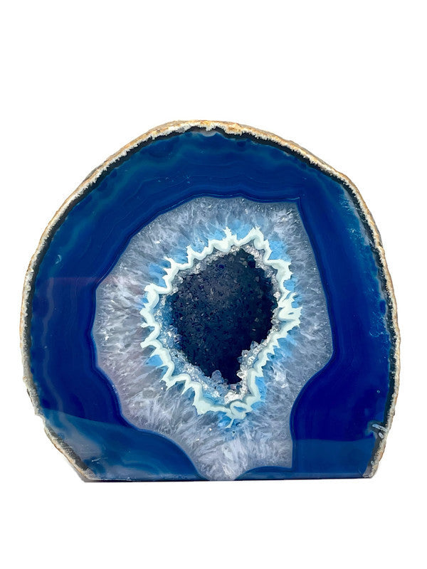 Extra Large Sparkling Blue Agate Druze Geode Cave
