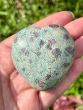 Load image into Gallery viewer, One (1) Medium A Grade Natural Ruby in Fuchsite Puffy Heart