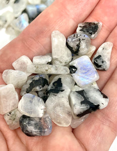 Tumbled Rainbow Moonstone Crystal Chips (100g)