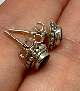 925 Sterling Silver Faceted African Amethyst Crystal Stud Earrings