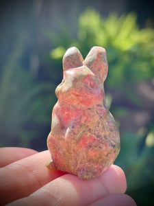 Hand Carved Unakite Crystal Bunny Rabbit
