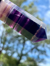 Load image into Gallery viewer, Golden and Purple Fluorite Crystal Double Terminated Point