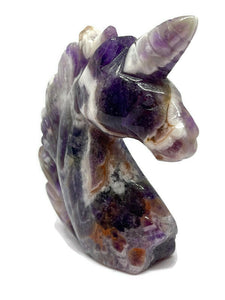 Chevron Dream Amethyst Unicorn Carving