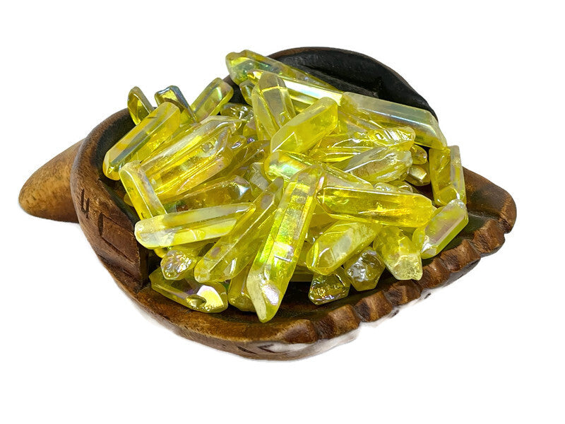 Golden Sunshine Aura Quartz Crystal Points - 50 grams lot