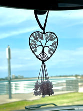 Load image into Gallery viewer, Rose Quartz Tree of Life Hanging Decoration - Heart Shaped