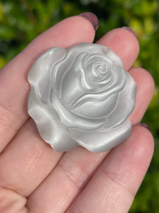 Carved Cats Eye Crystal Rose