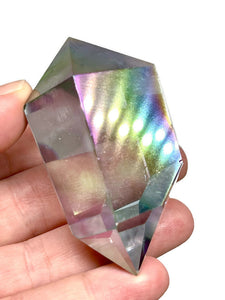 Double Terminated Optical Rainbow Aura Crystal Point
