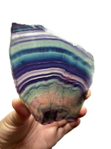 Multicoloured Rainbow Fluorite Crystal Butterfly Fairy Wing Polished Slice