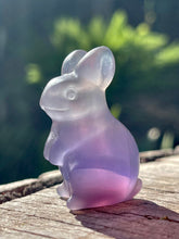 Load image into Gallery viewer, Hand Carved Lavender Fluorite Crystal Bunny Rabbit