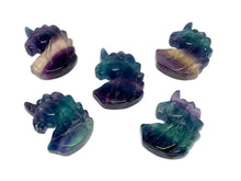 Load image into Gallery viewer, Multicoloured Rainbow Fluorite Carved Crystal Unicorn