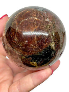 6.4 CM A Grade Astrophyllite with Garnet Sphere