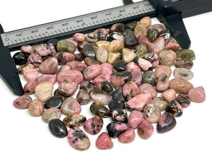 Tumbled Pink Rhodonite Crystal Chips - large (100g)