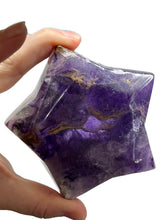 Load image into Gallery viewer, Green and Purple Fluorite Crystal Star Shaped Decorative Dish