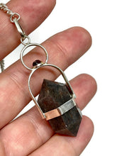 Load image into Gallery viewer, Premium Quality Herkimer Shaped Iolite with Sunstone and Garnet Divination Pendulum