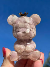 Load image into Gallery viewer, Hand Crafted Pink Kunzite Crystal Resin Teddy Bear