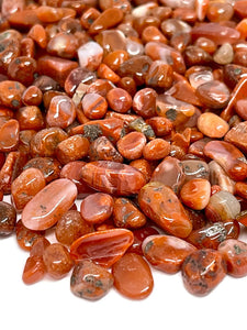 Tumbled A Grade Carnelian Crystal Chips (100g)