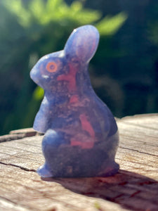 Hand Carved Blue Aventurine Crystal Bunny Rabbit