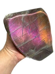 XL 19 Cm Premium A Grade Rare Purple Flash Labradorite Polished Freeform Display Crystal