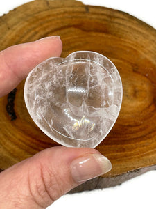 Clear Quartz Crystal Heart Shaped Worry Stone