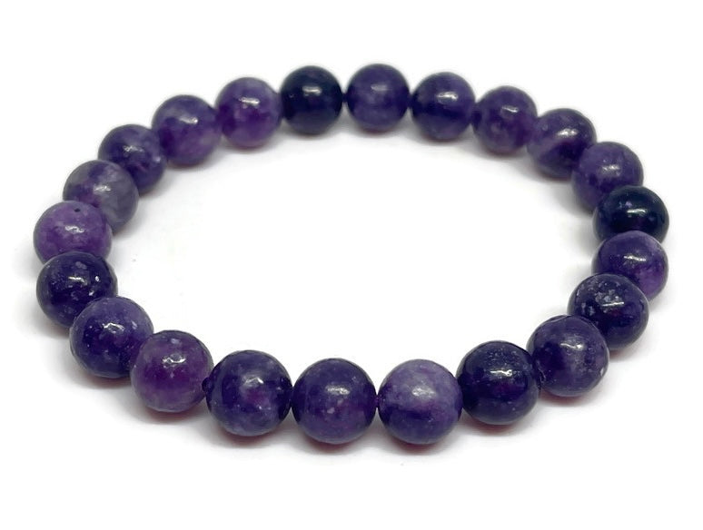 Premium Quality Purple Lepidolite Beaded Bracelet